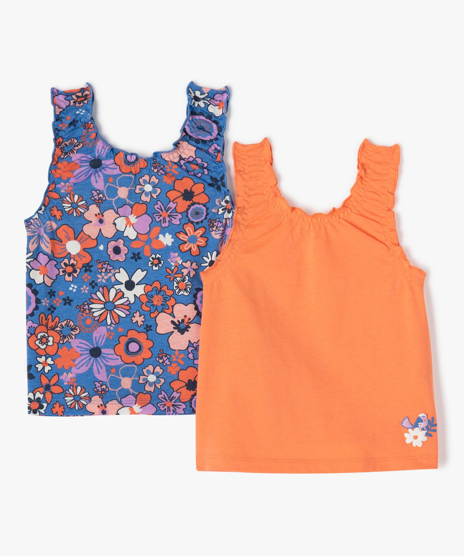 Débardeur bébé fille imprimé finition troncée (lot de 2) rose | GEMO