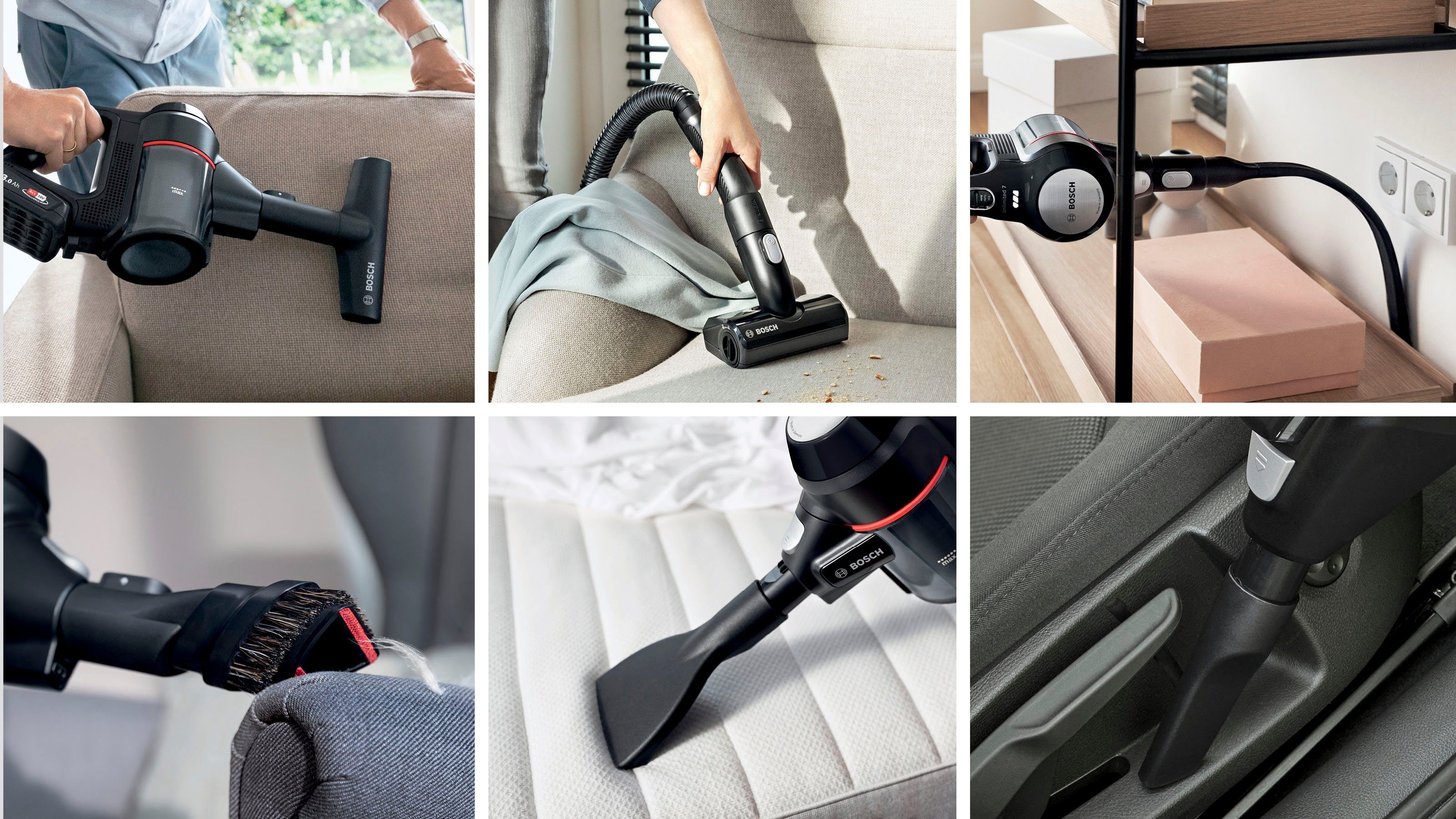 BOSCH Akku-Stielstaubsauger Unlimited 7 BKS711XXL, beutellos, 40 Min. Laufzeit, knickbares Rohr, inkl. umfangreichen Zubehör
