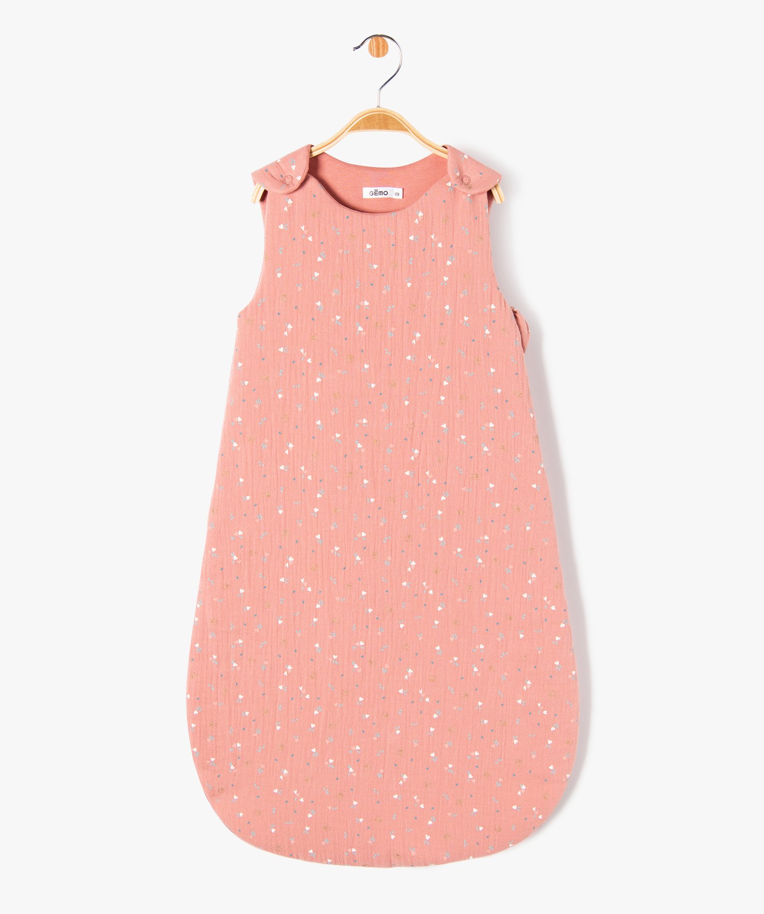 Gigoteuse en gaze de coton imprimée et rembourrée TOG 2 rose | GEMO