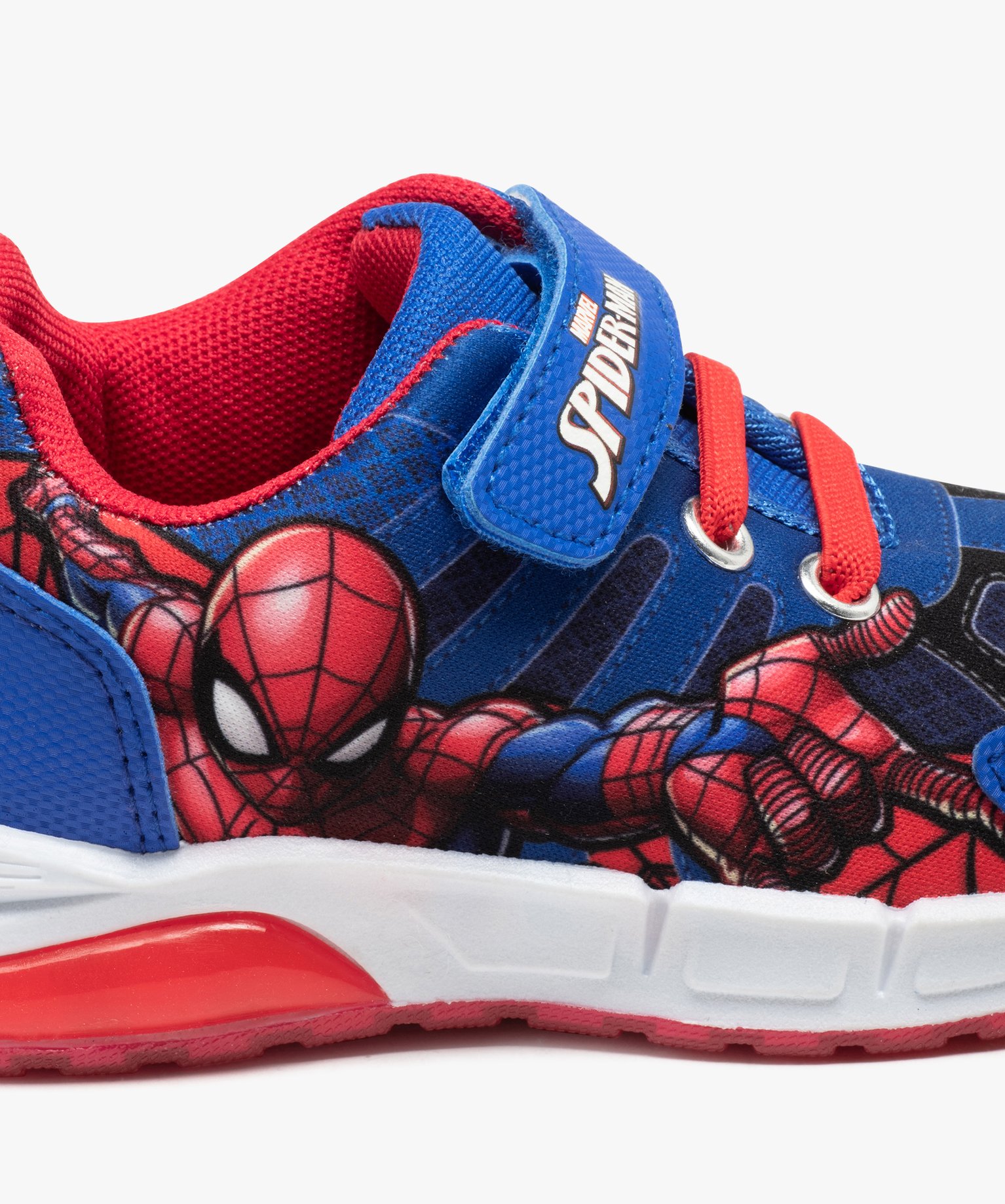 Baskets en toile avec semelle clignotante Garçon - Spiderman bleu | GEMO