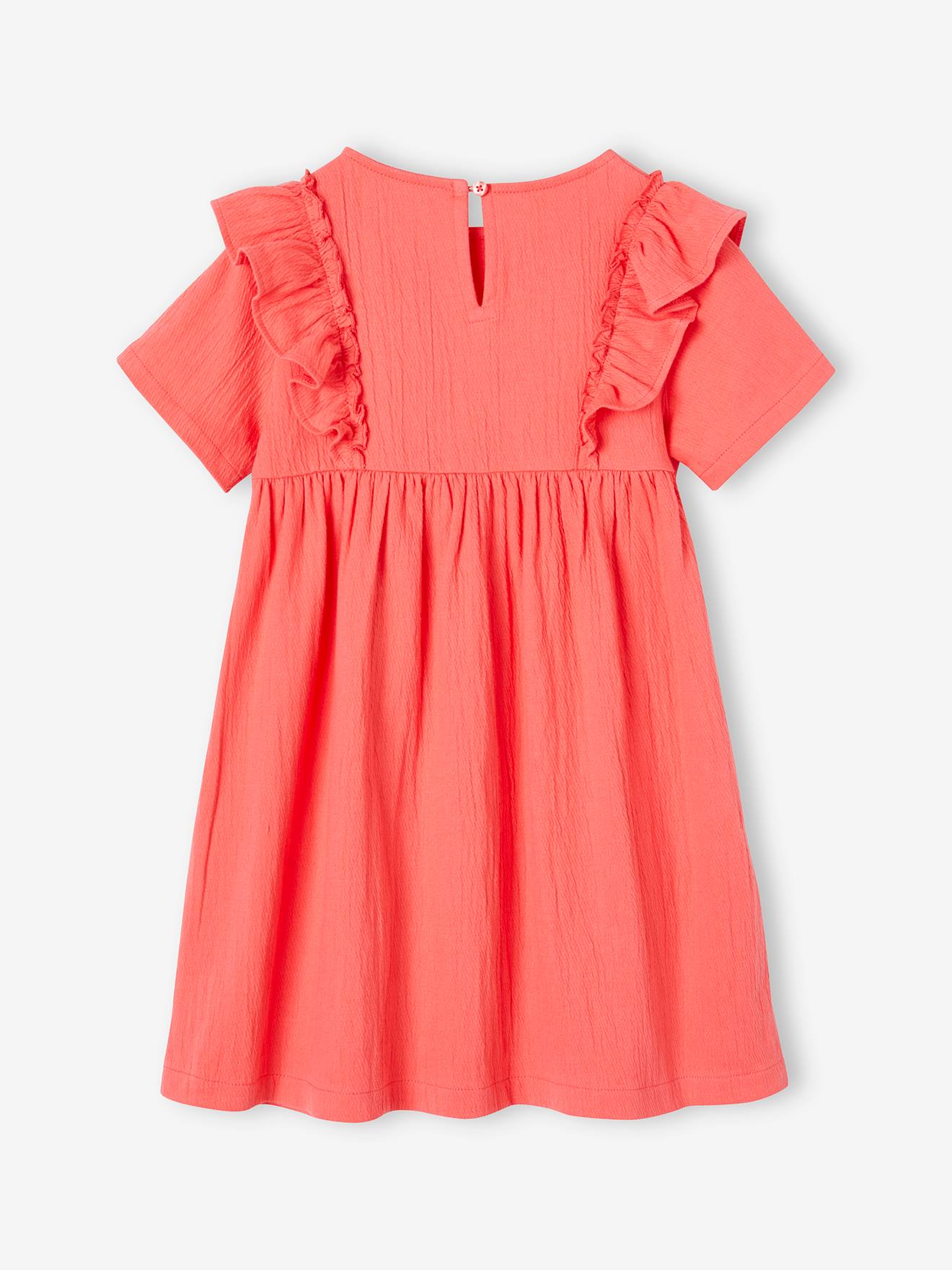 Vertbaudet Mädchen Volantkleid Oeko-Tex - wollweiß