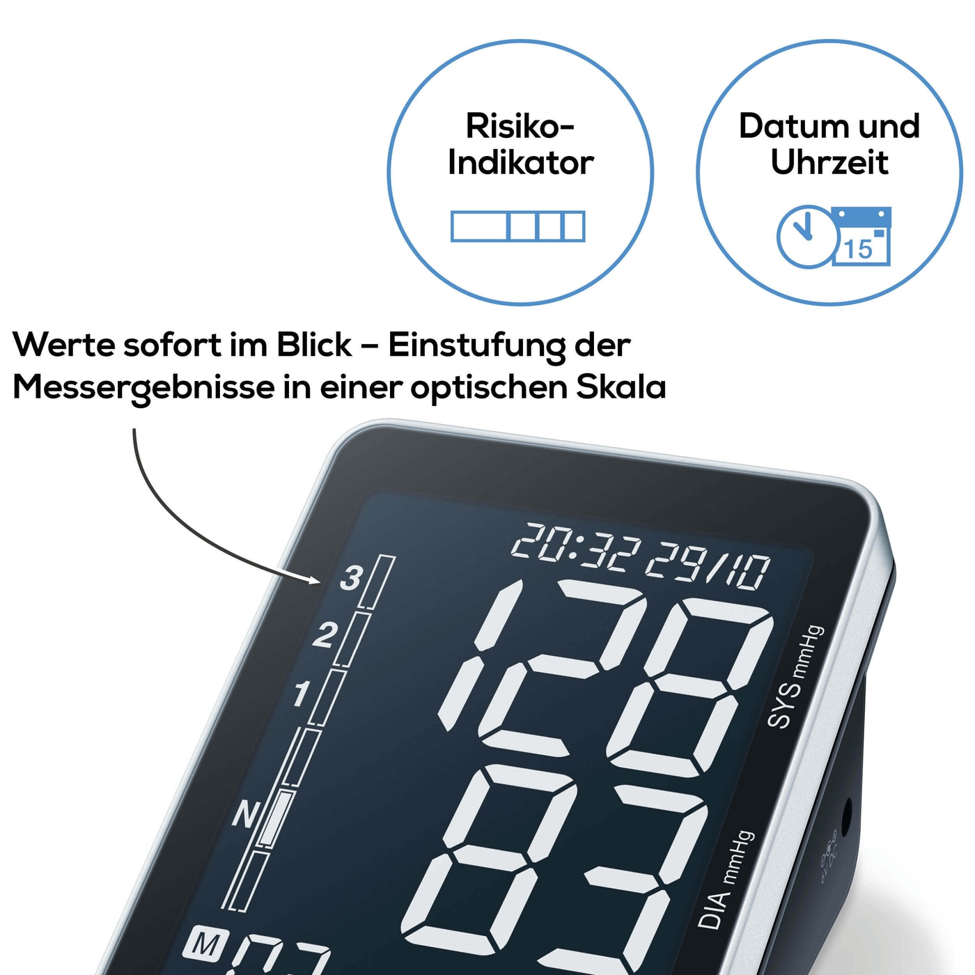 Beurer Oberarm-Blutdruck-messgerät BM 58-Oberarm-Blutdruckmessgerät mit PC-Schnittstelle & XL-Schwarzdisplay