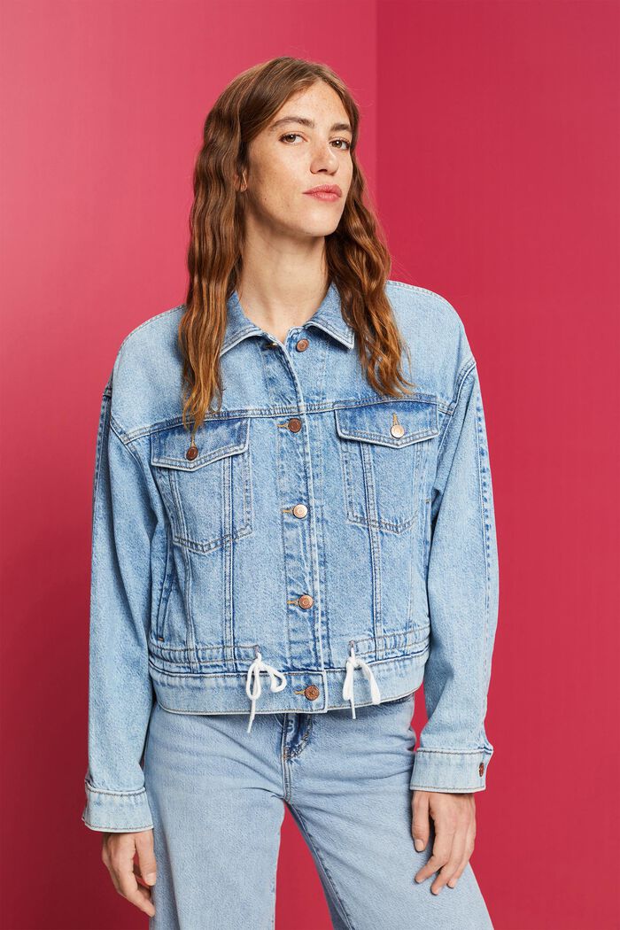 Oversized Jeansjacke in leichter Waschung