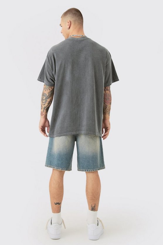 Oversize T-Shirt mit Miami Florida Print