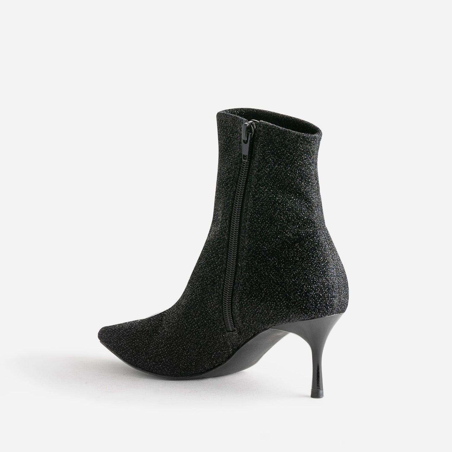 Boots TEXTO noir pailleté pointu à talon aiguille