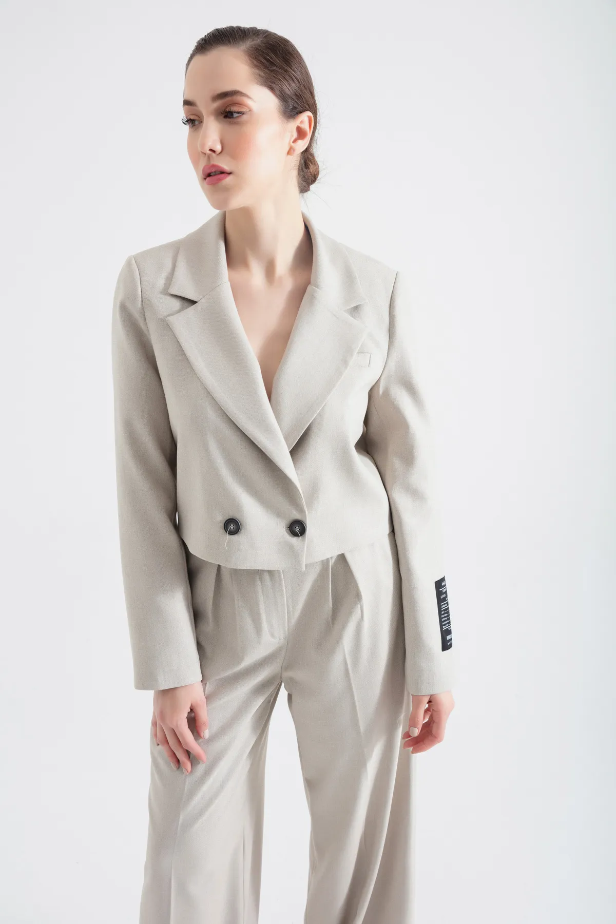 Lafaba  Beiges Jacken-Hosen-Set für Damen
