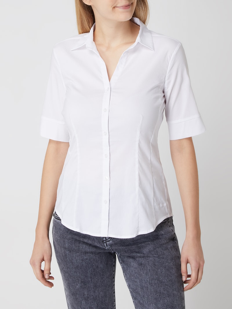 Bluse mit kurzem Arm in weiß