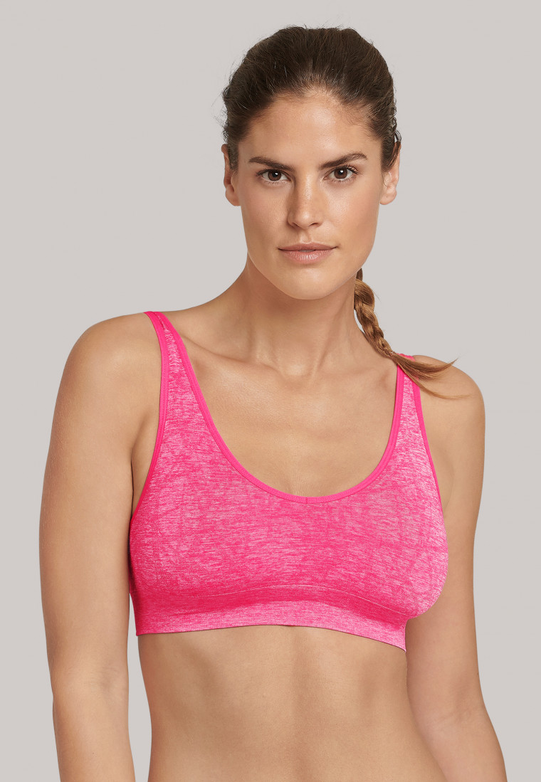 Bustier Seamless herausnehmbare Pads pink meliert - Active Mesh Light
