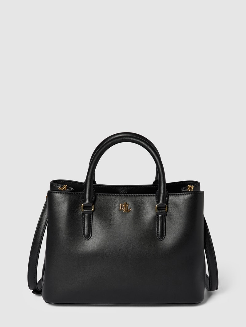 Handtasche aus echtem Rindsleder Modell 'MARCY' in schwarz