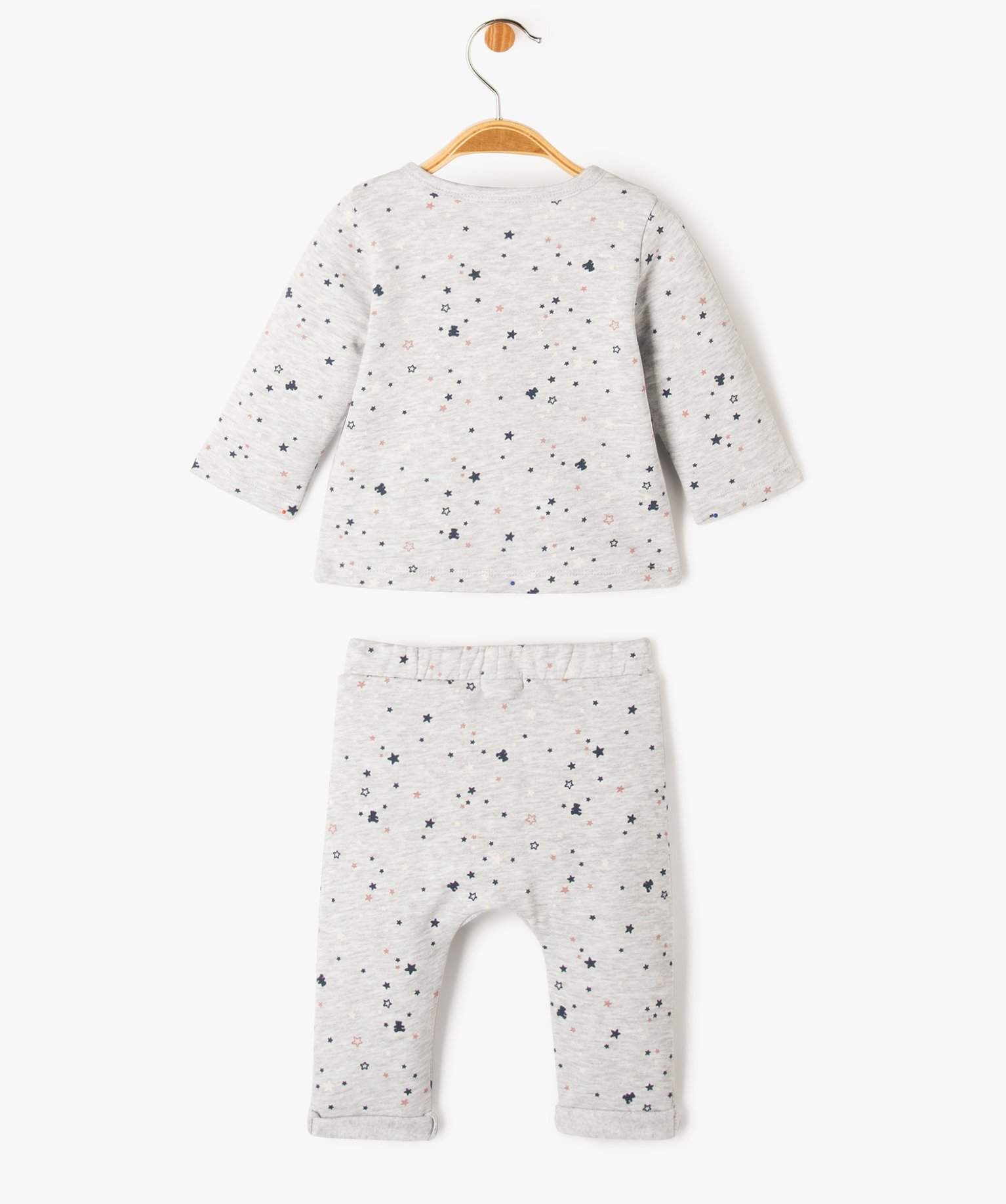 Ensemble bébé 2 pièces : gilet et pantalon en molleton é... gris | GEMO