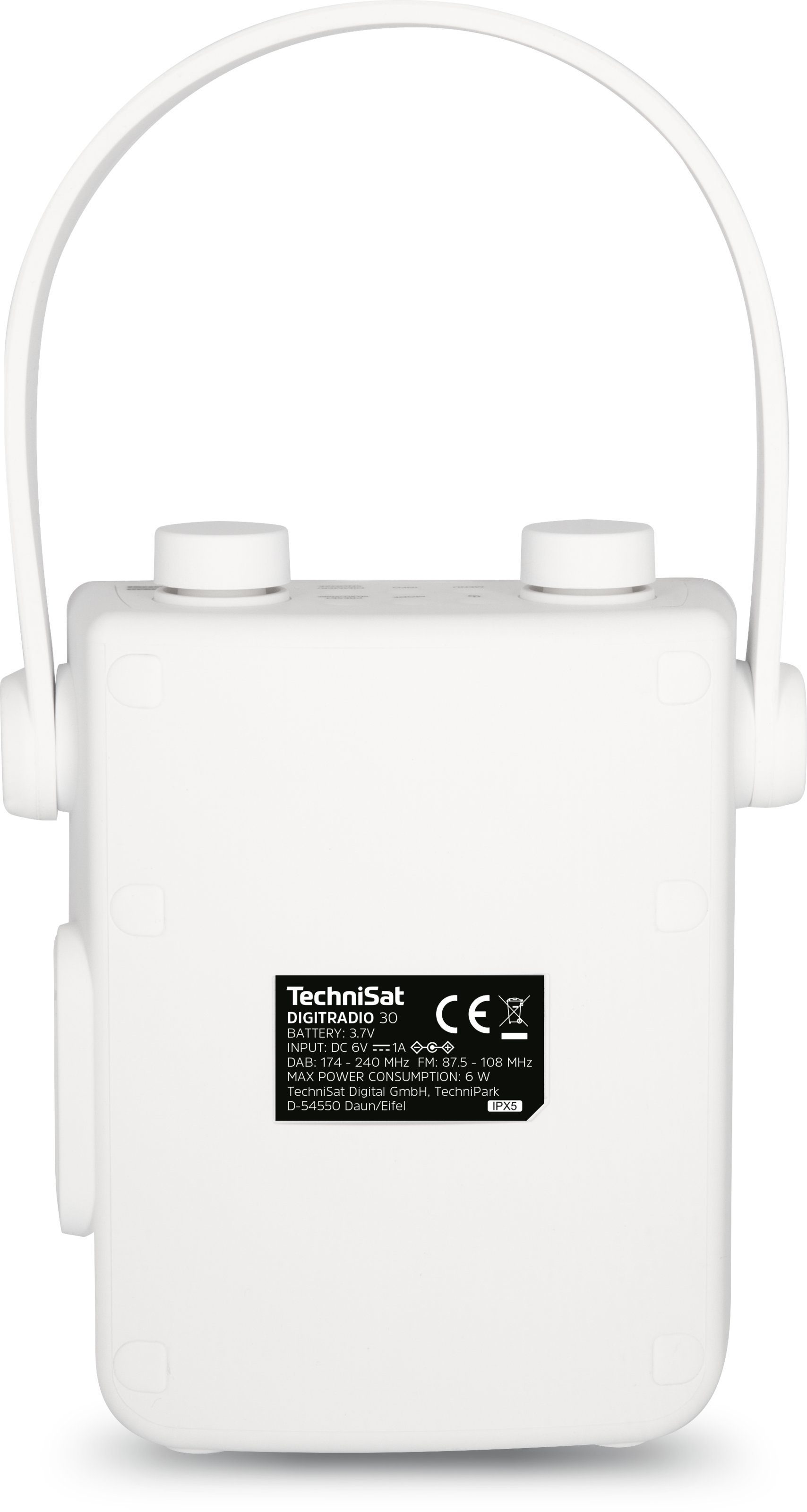 TechniSat DIGITRADIO 30 Duschradio Digitalradio (DAB) (Digitalradio (DAB), UKW-Radio mit RDS, 2,00 W, wasserdicht, tragbar, Bluetooth-Audiostreaming)