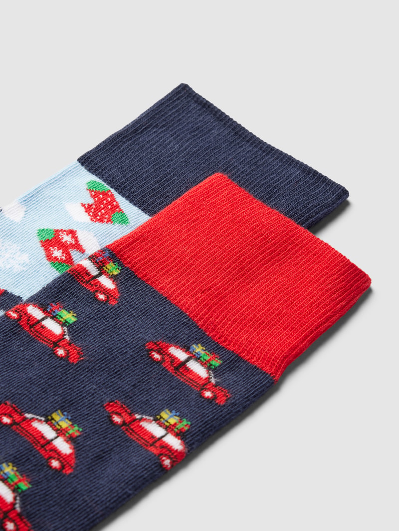 Socken aus Baumwoll-Mix im 2er-Pack in bleu
