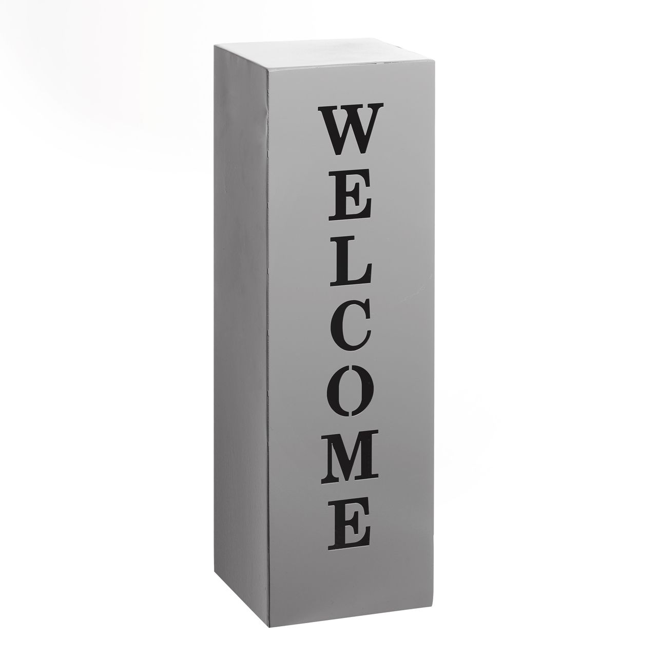 Weles Säule, Welcome, 16 x 16 x 50 cm, grau