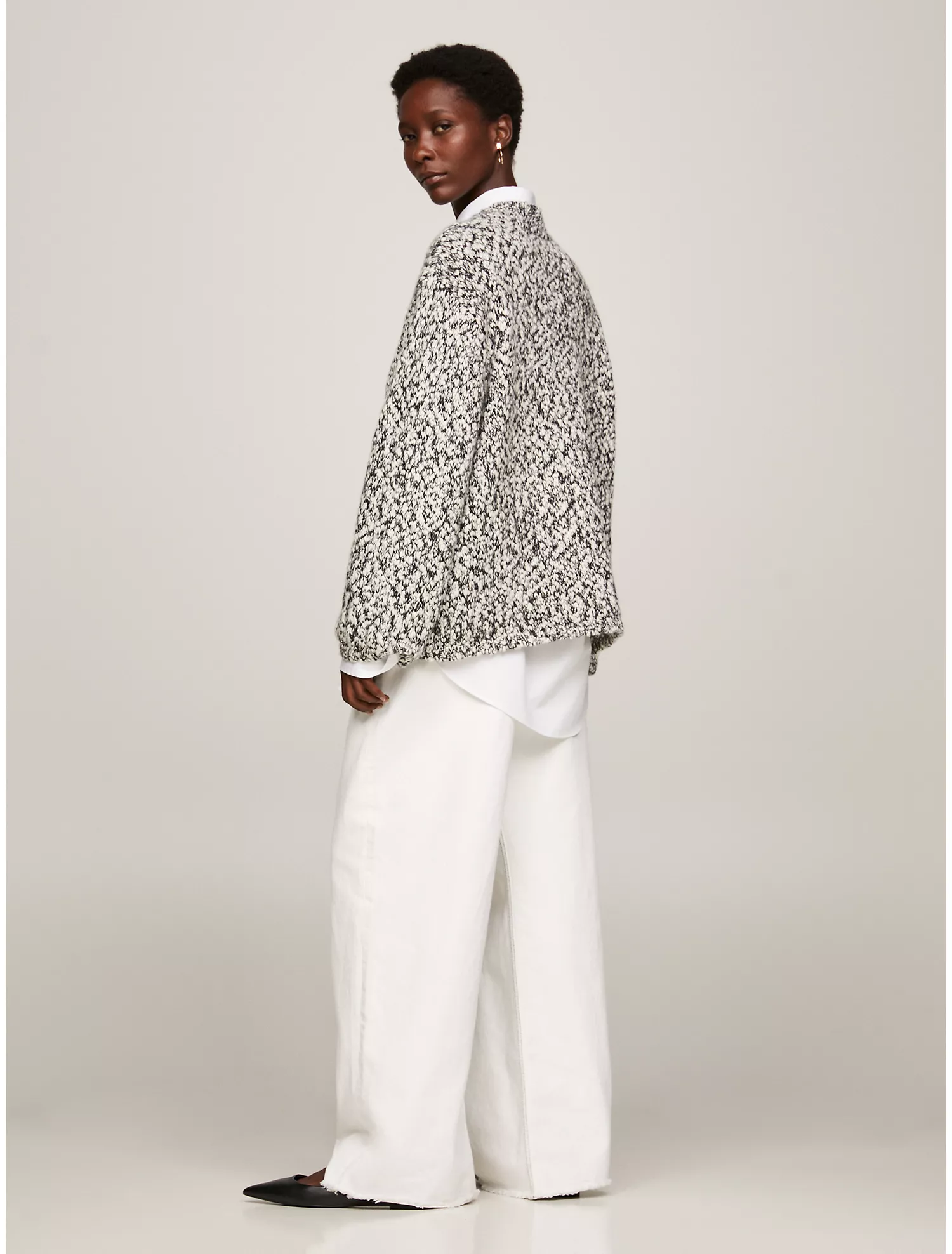 Oversized TH Applique Wool Blend Sweater