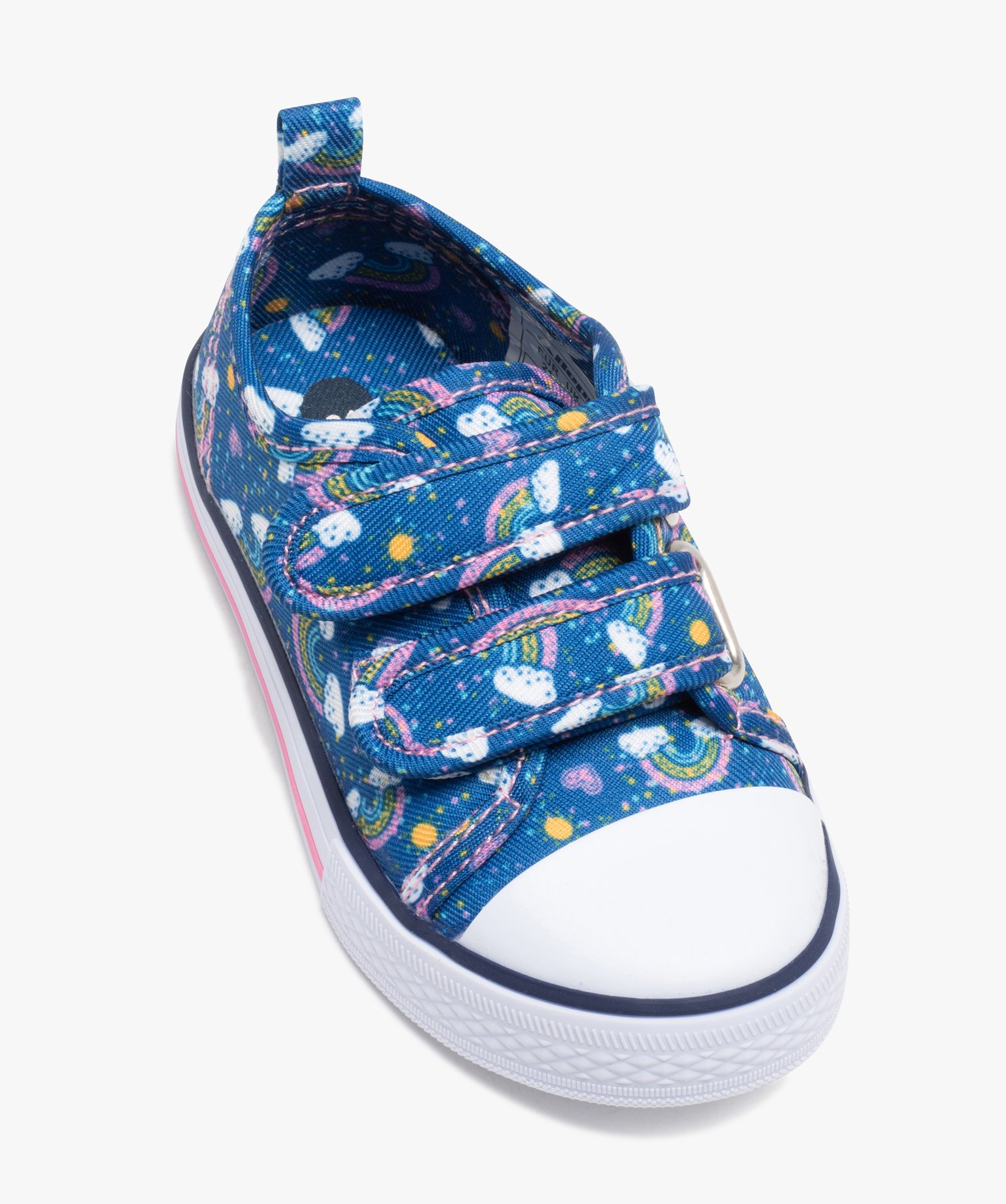 Baskets bébé fille à scratch en toile imprimée - Beppi marine | GEMO