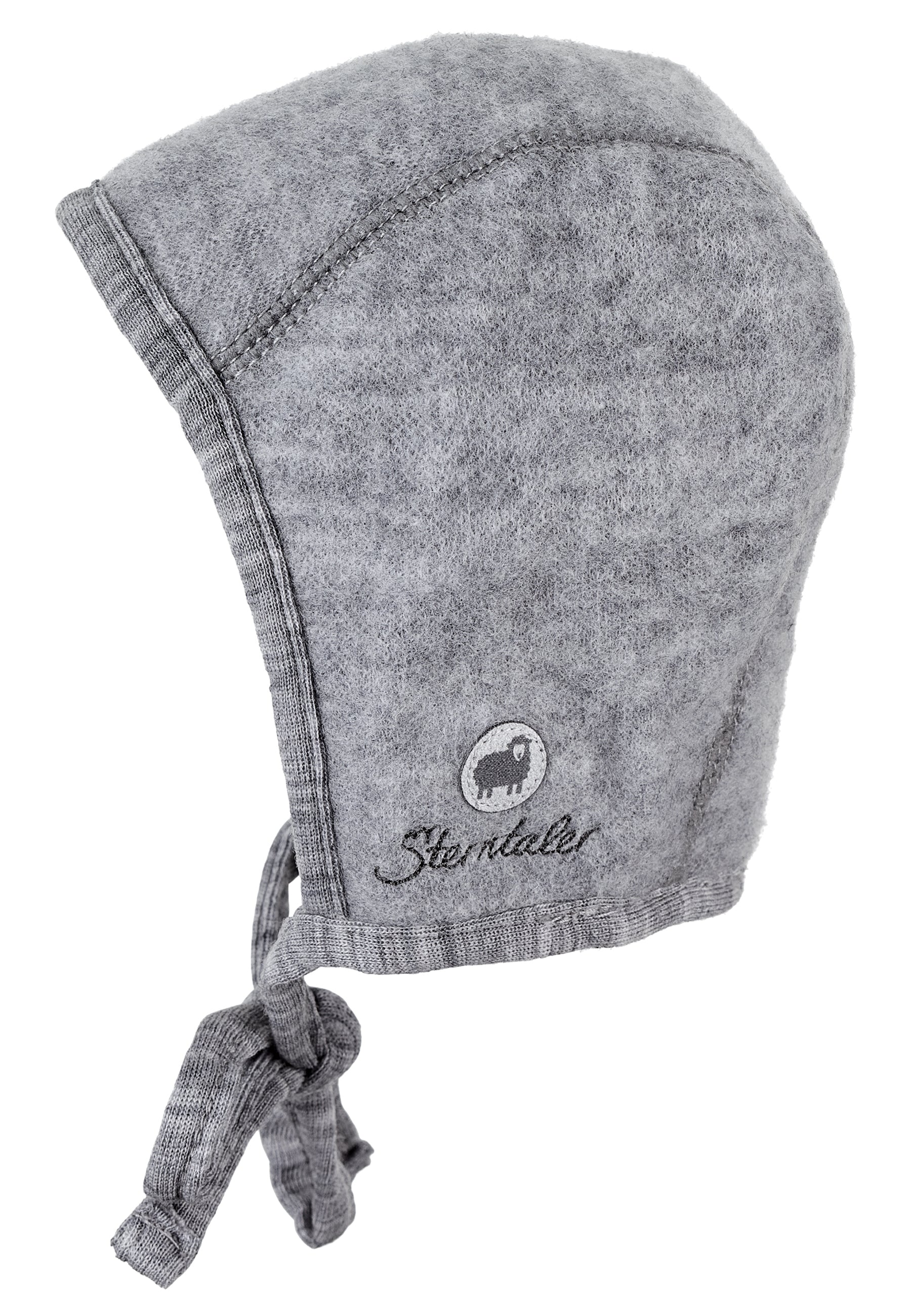 Häubchen aus Wolle (Merino) mit Bindeband