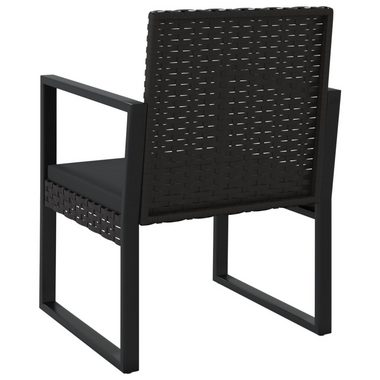 vidaXL Loungesofa 4-tlg. Garten-Lounge-Set mit Kissen Schwarz Poly Rattan, 4 Teile