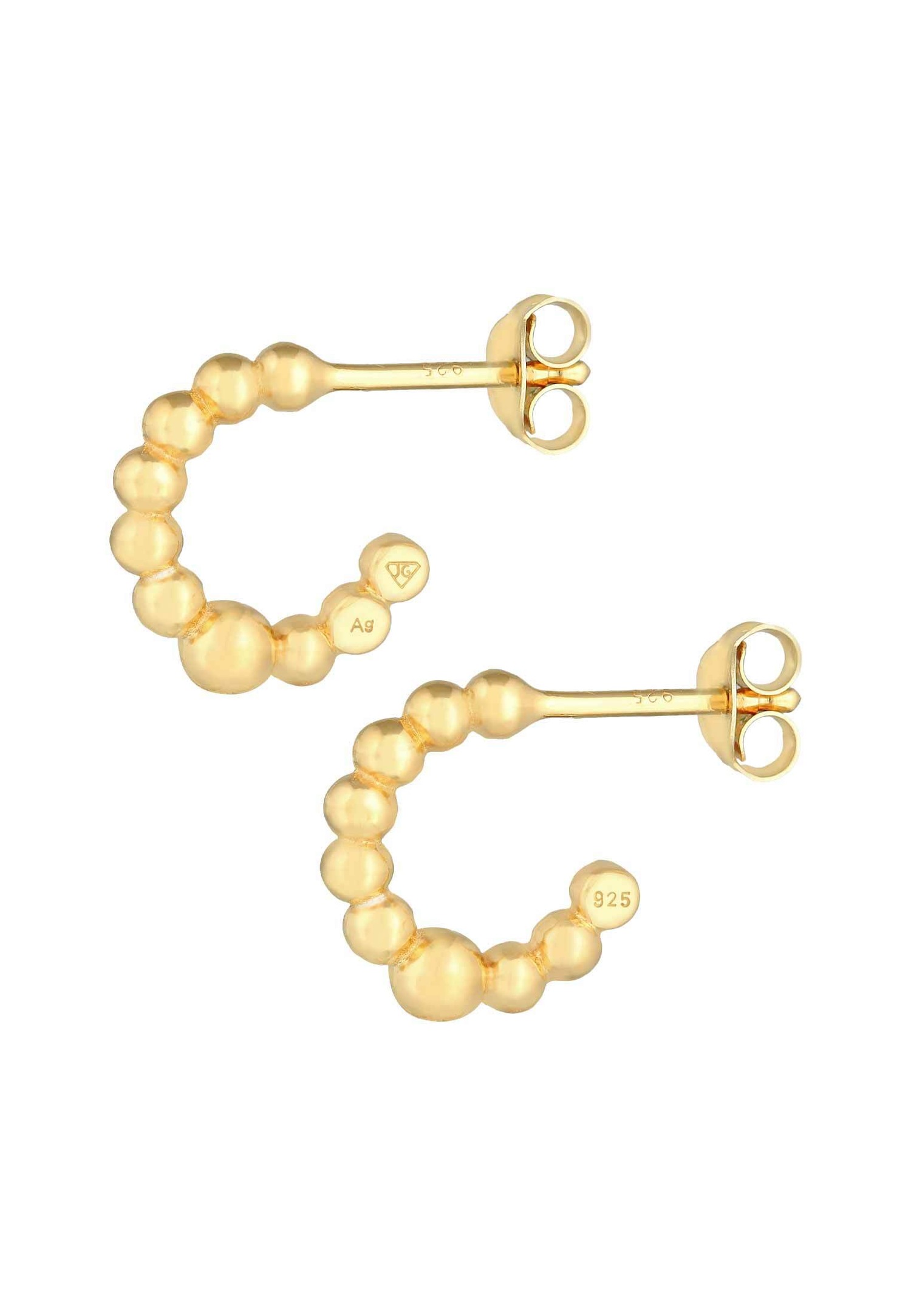 Dámske náušnice Elli Creole Plug Ball Geo Look zo striebra 925