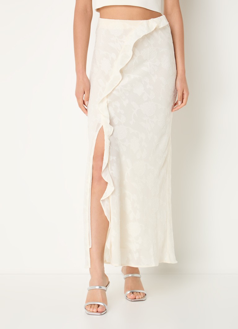 Neo Noir  Vinza maxi rok met borduring en split