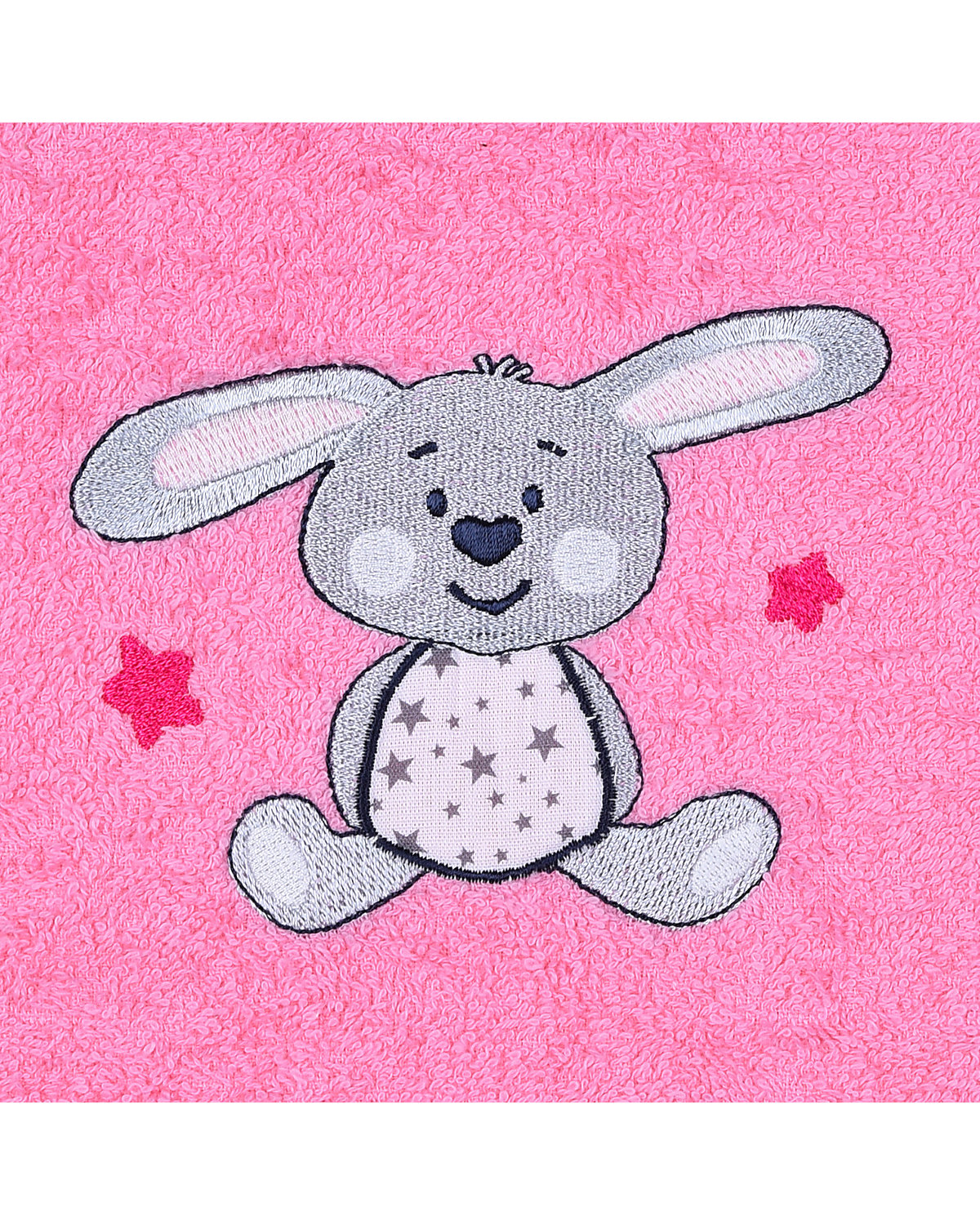 Kapuzen-Badetuch, Hase, pink,  100 x 100 cm