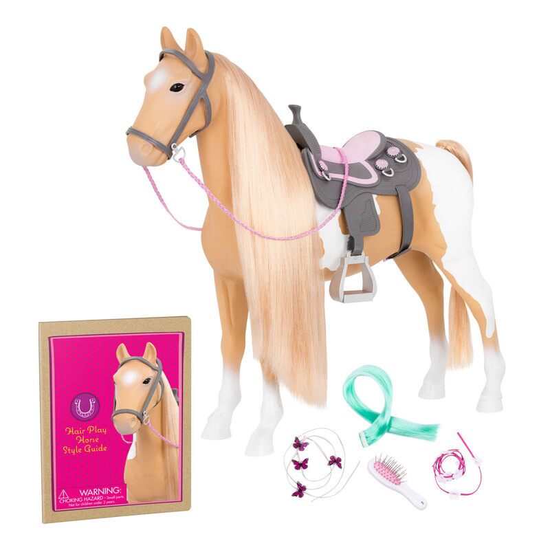 Cheval beige et blanc pour poupée Our Generation