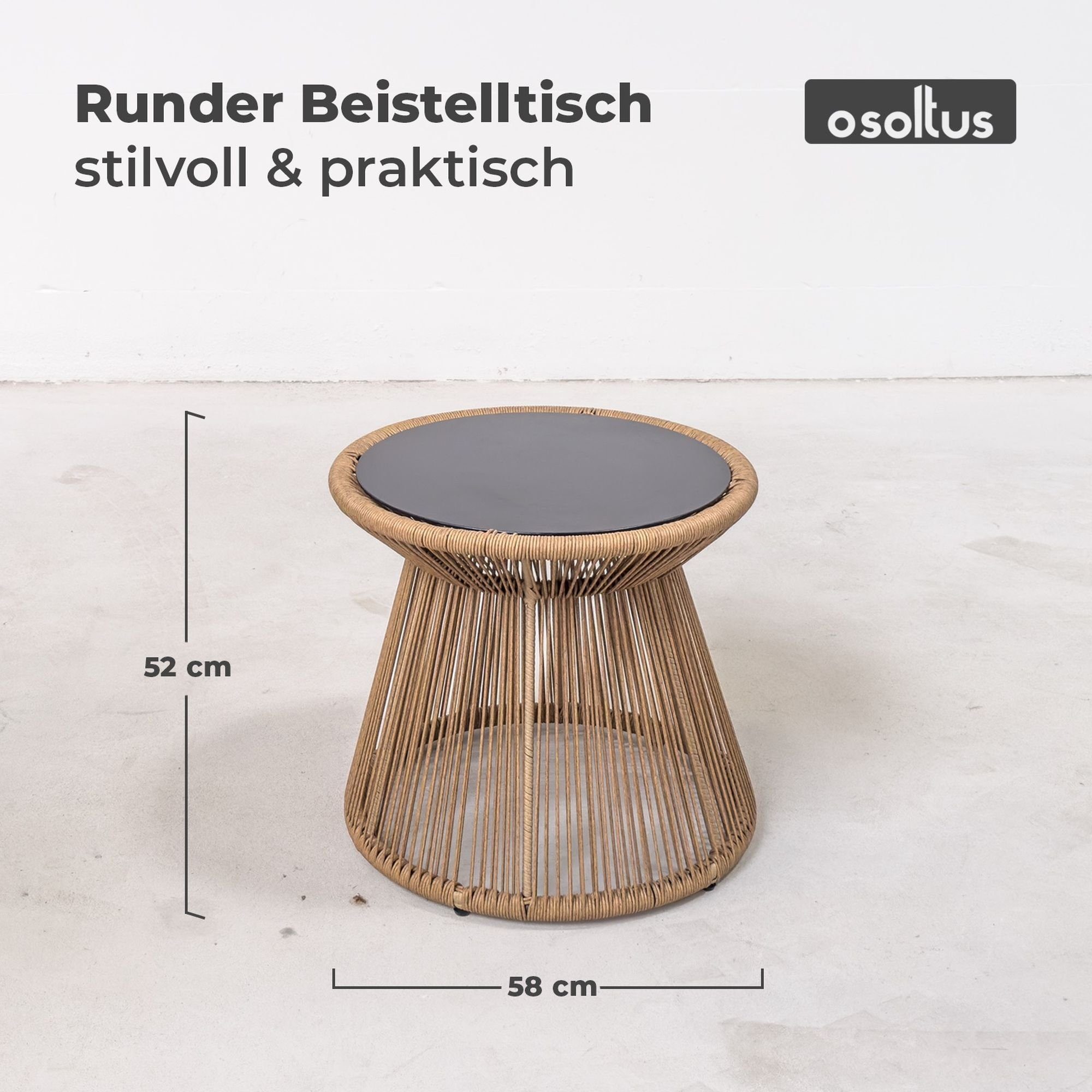 osoltus Gartenlounge-Set osoltus Lounge Set 2 Sessel mit Tisch und Kissen im Rattan Look