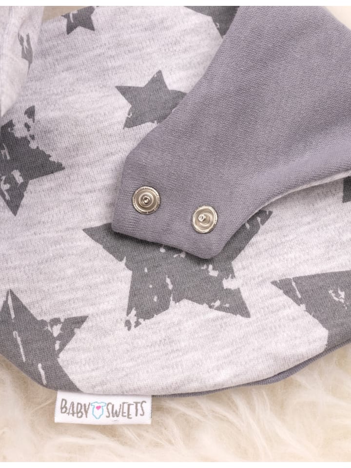 Baby Sweets 2tlg Set Strampler   Halstuch Lieblingsstücke Sterne in grau hellgrau günstig kaufen
