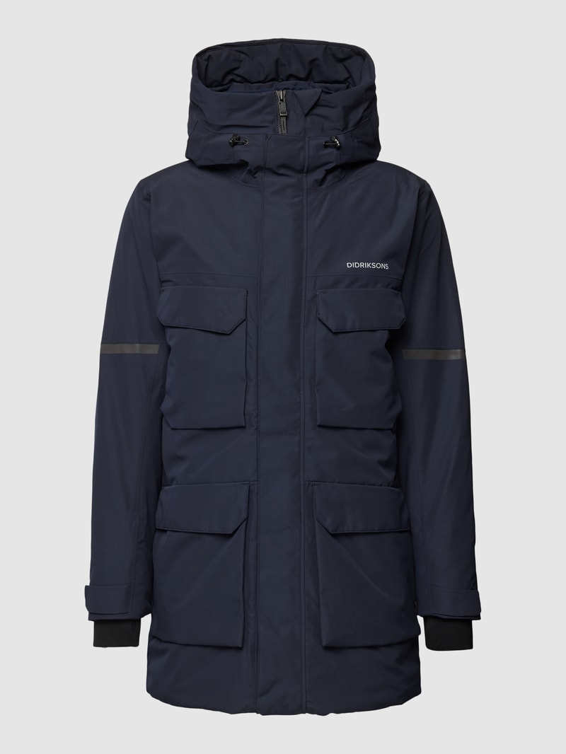 Parka mit Cargotaschen Modell 'DREW' in marineblau
