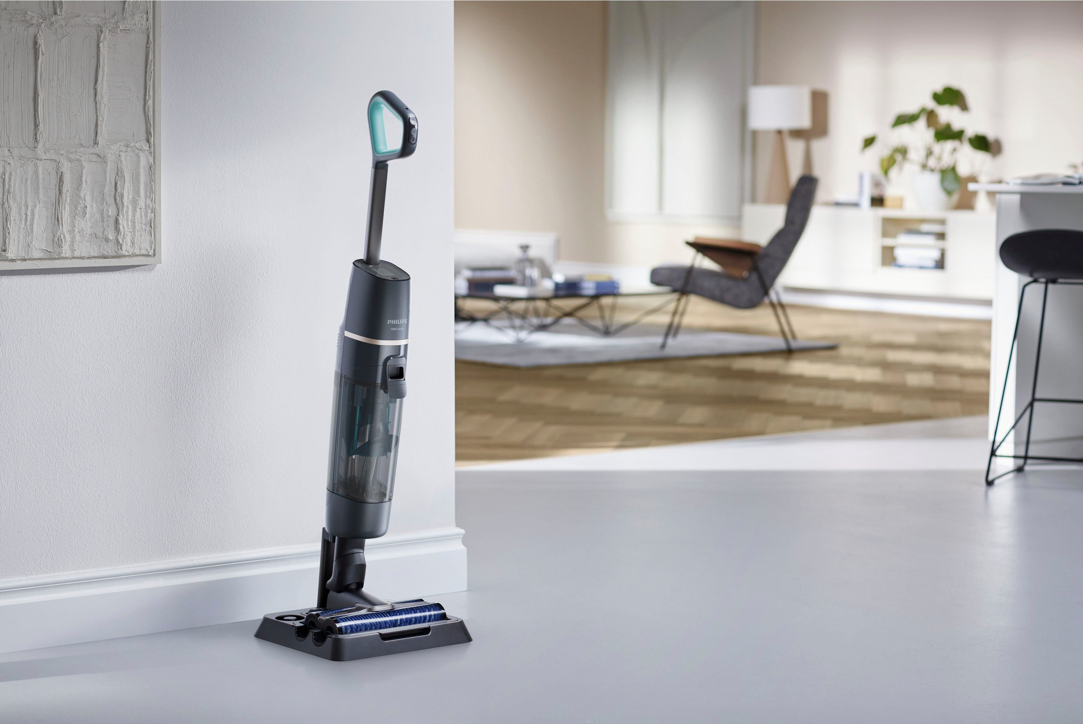 Philips Nass-Trocken-Akkusauger AquaTrio Cordless 7000 Series, Saugen und Wischen in einem Zug, beutellos, XW7110/01