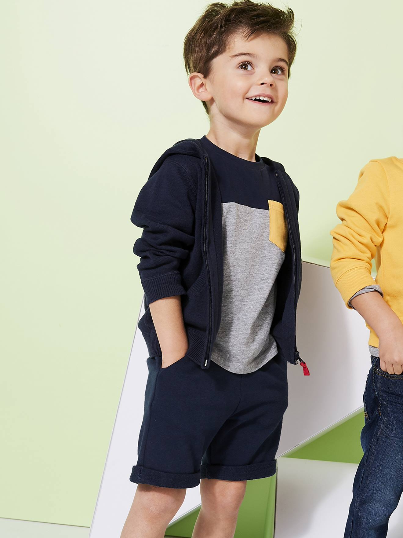 Vertbaudet Jungen Bermudas, Sweatware BASIC Oeko-Tex - anthrazit