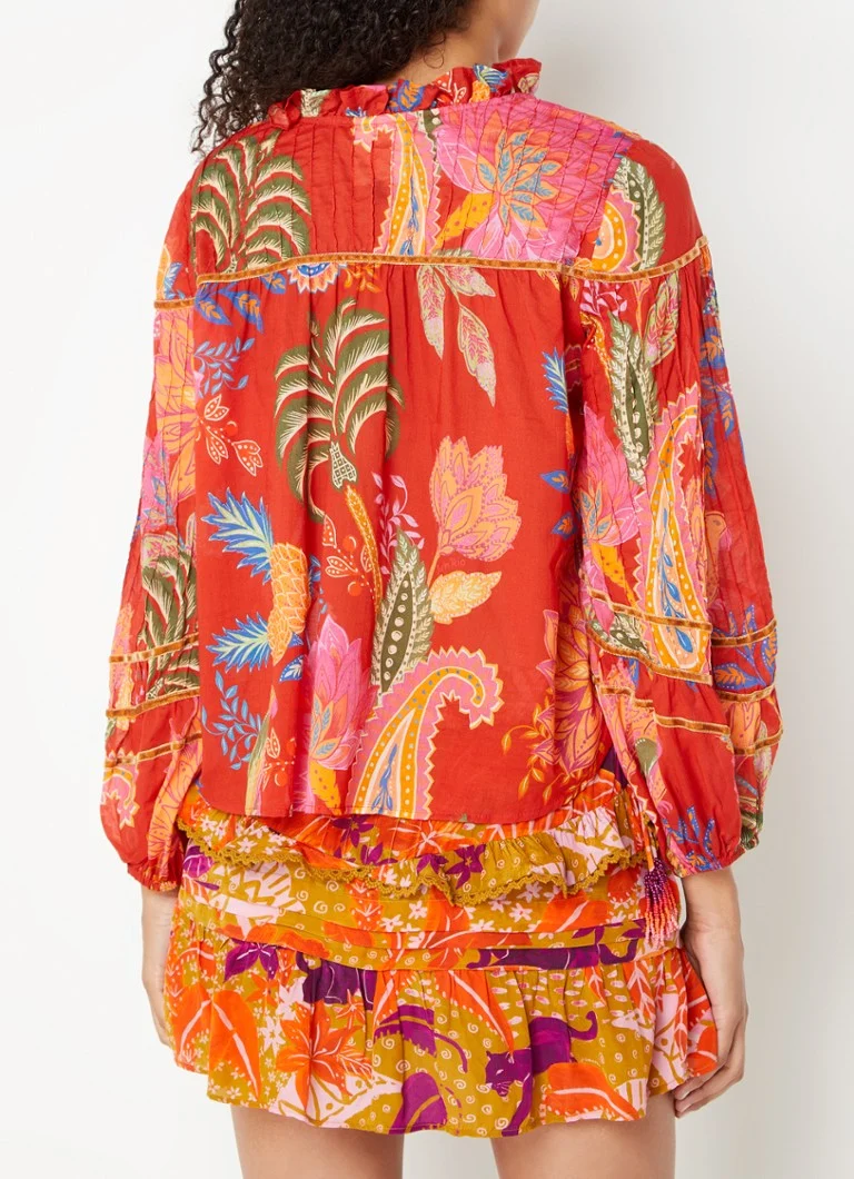 Farm Rio  Blouse met bloemenprint en ballonmouw