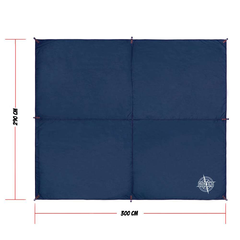 GOGLAND Outdoor UV-Schutz Tarp Zeltplane 300 x 290 cm navy