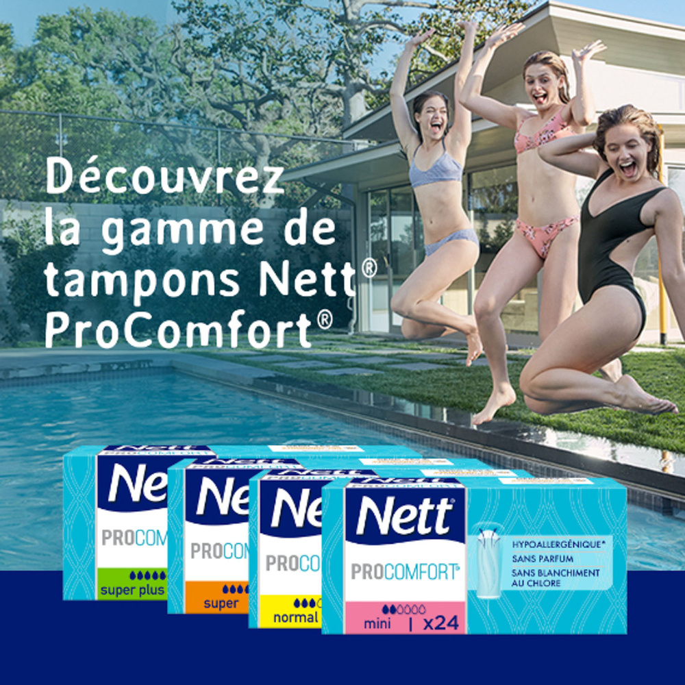 nett Procomfort Tampon sans Applicateur, Normal, Boite de 32 Tampons Tampon