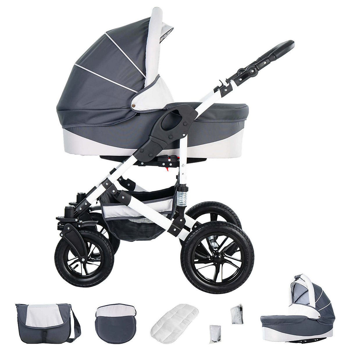 Hamburg | 3 in 1 Kombi Kinderwagen Komplettset | Hartgummireifen Kombikinderwagen