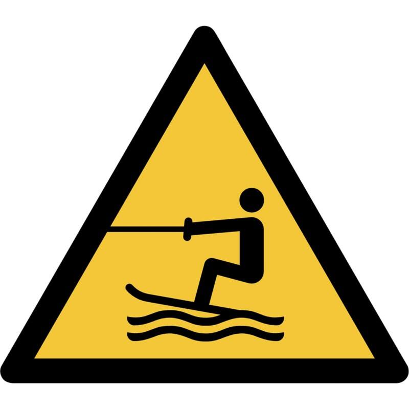 Djois Warnschild Warnung vor Wasserskibereich Klebstoff, einschraubbar PP (Polypropylen) 30 (B) x 0,14 (H) cm 3 Stück