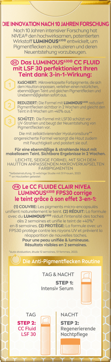 CC Creme Luminous 630 Getöntes Fluid Hell LSF 30, 40 ml