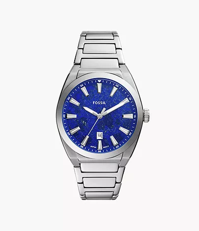 Fossil Uhr Everett 3-Zeiger-Werk Datum Edelstahl