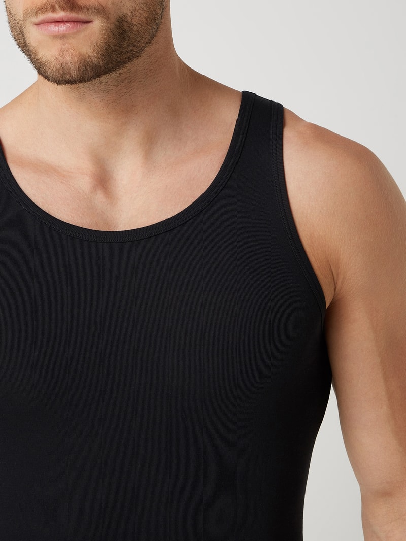 Tanktop aus Baumwolle im 2er-Pack in schwarz