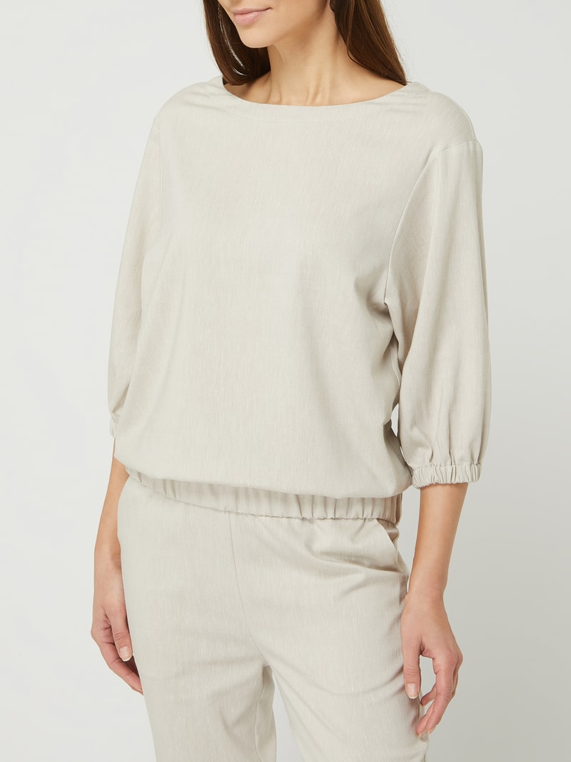Sweatshirt mit Leinen-Anteil in beige
