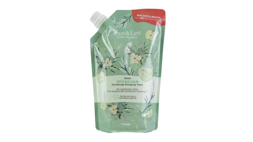 Jean&Len Nachfüllbeutel Spülbalsam Aloe Vera/ Grüner Apfel 750 ml