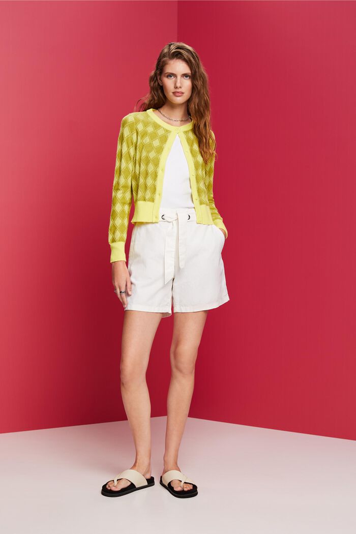 Shorts mit Bindegürtel, Baumwoll-Leinenmix