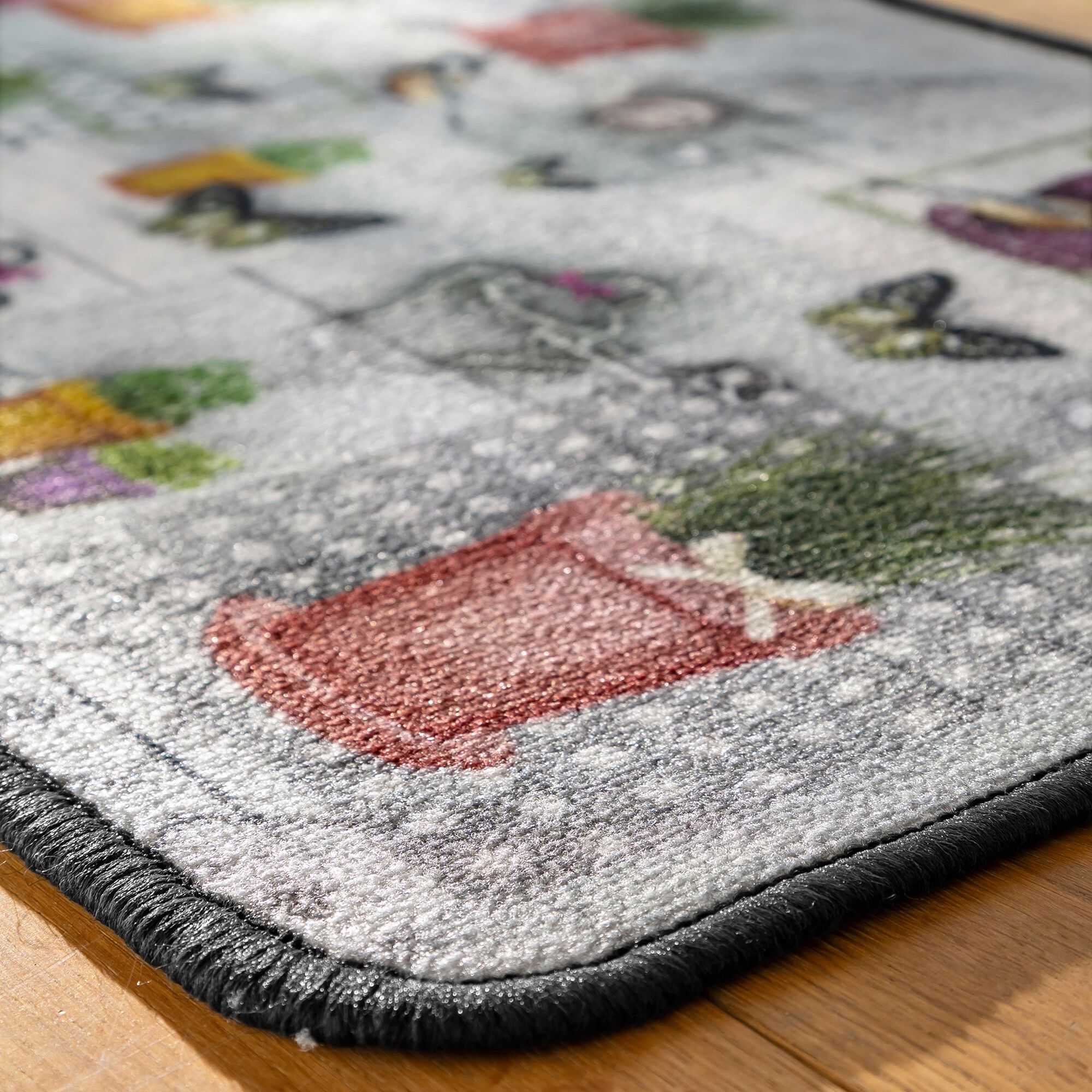 Tapis cuisine motif jardin