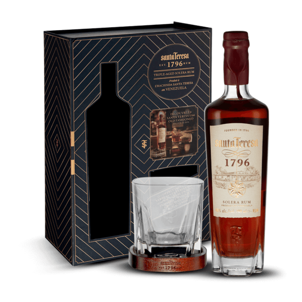 Coffret Rhum Santa Teresa 40% 1 Verre + Sous Verre