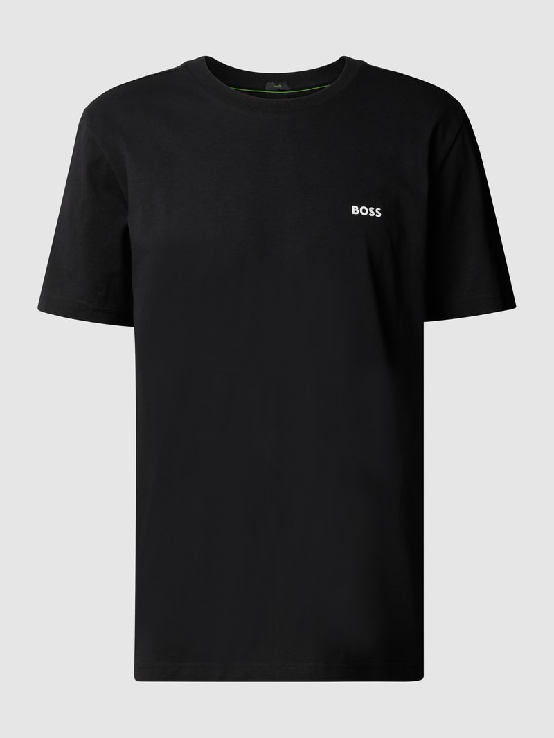 T-Shirt mit Logo-Print Modell 'Tee' in schwarz