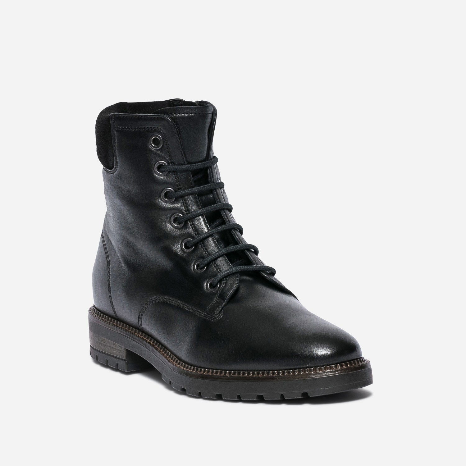 Bottine TEXTO noire éco-conçue en cuir