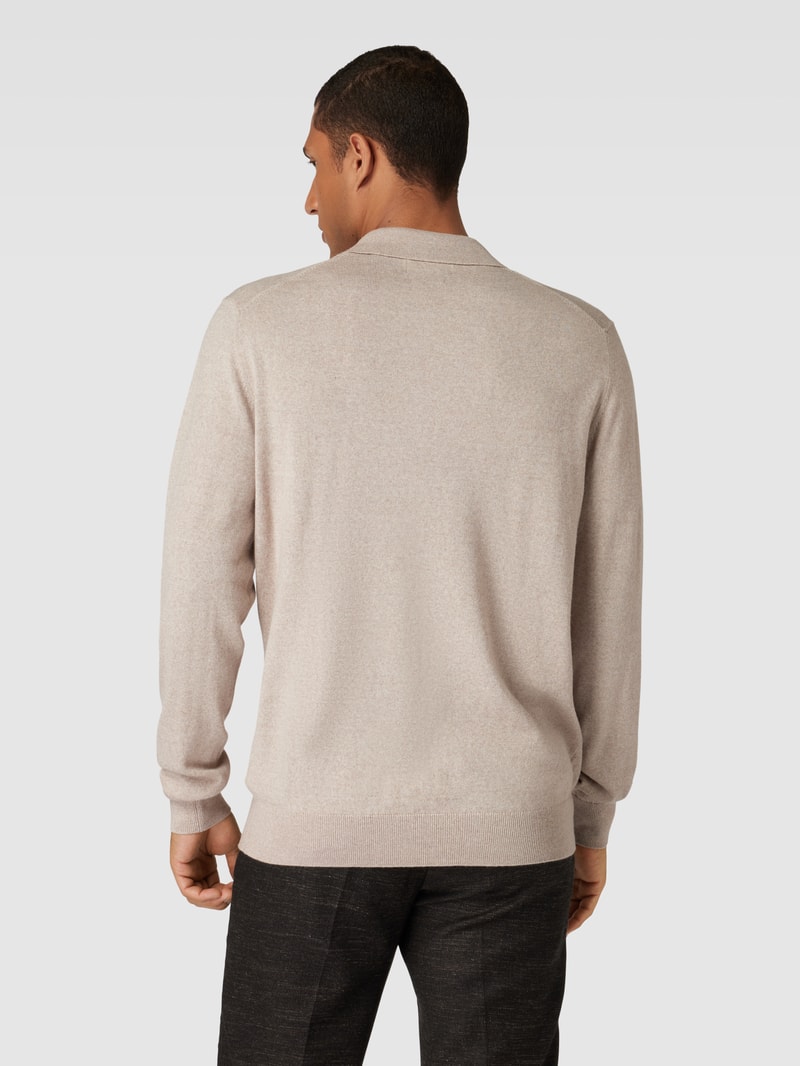 Strickpullover mit Polokragen in sand meliert