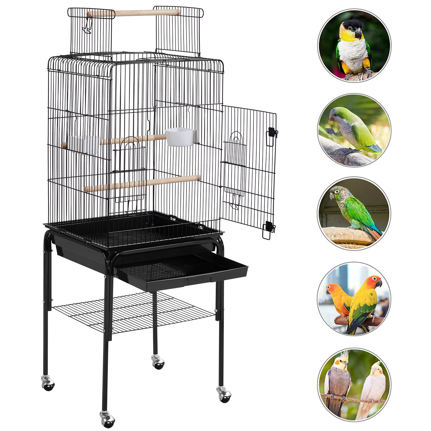 Yaheetech Vogelkäfig, Zusätzlicher Stauraum für Zubehör