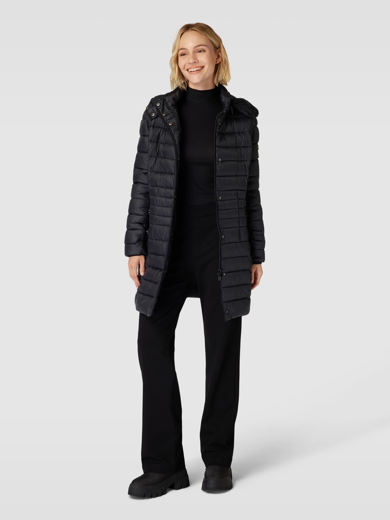 Steppjacke mit Kapuze Modell 'LAURA MAY' in schwarz