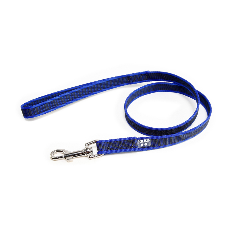 JULIUS-K9 Hundeleinen JULIUS-K9 Führleine 20mm Schlaufe 1 m blau/ grau