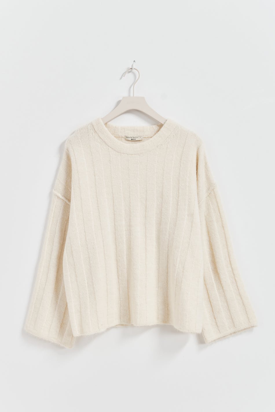 Wide rib knitted sweater